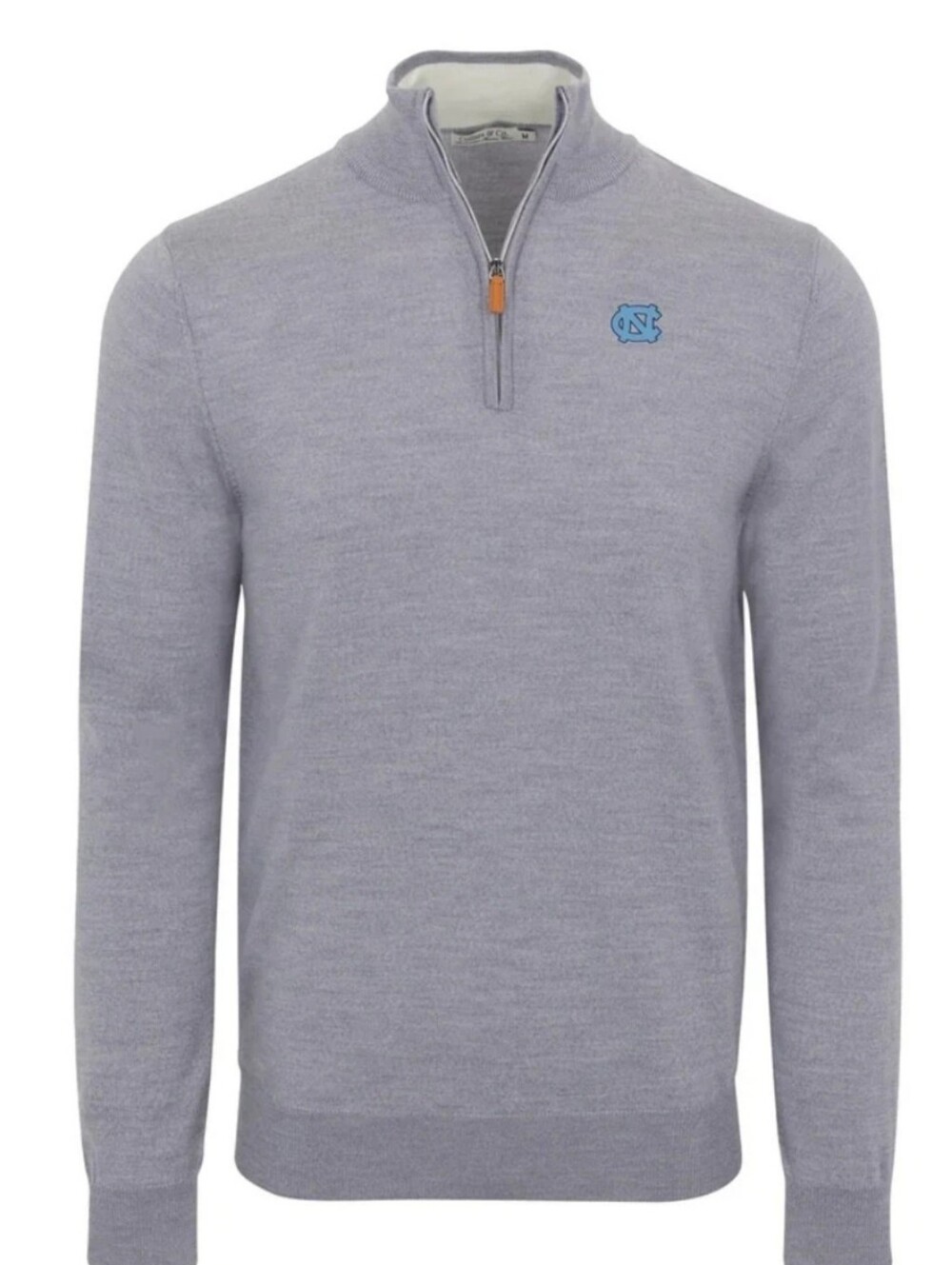 Collars and Co UNC Australian Merino Wool Quarter Zip Sweater - Gray Large